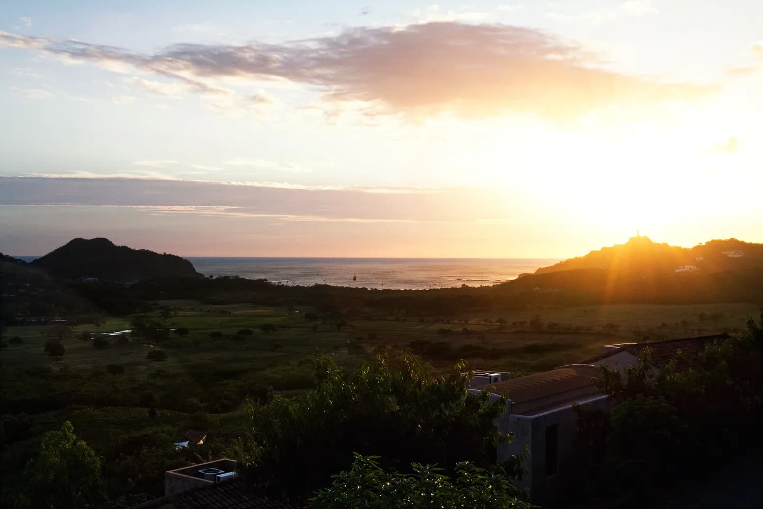 Sunset over the Pacific from the resort